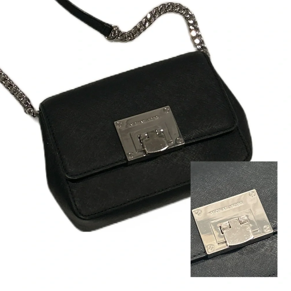 Michael Kors Women’s‎ Tina Black Saffiano Leather Crossbody Bag